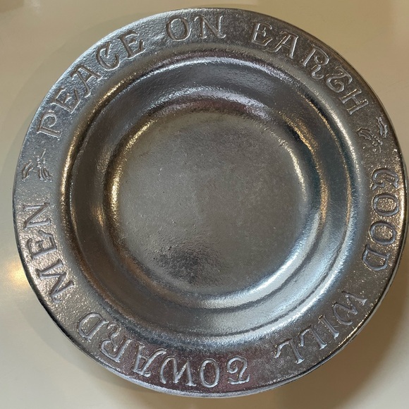 NWOT pewter metal Christmas bowl - Picture 1 of 6